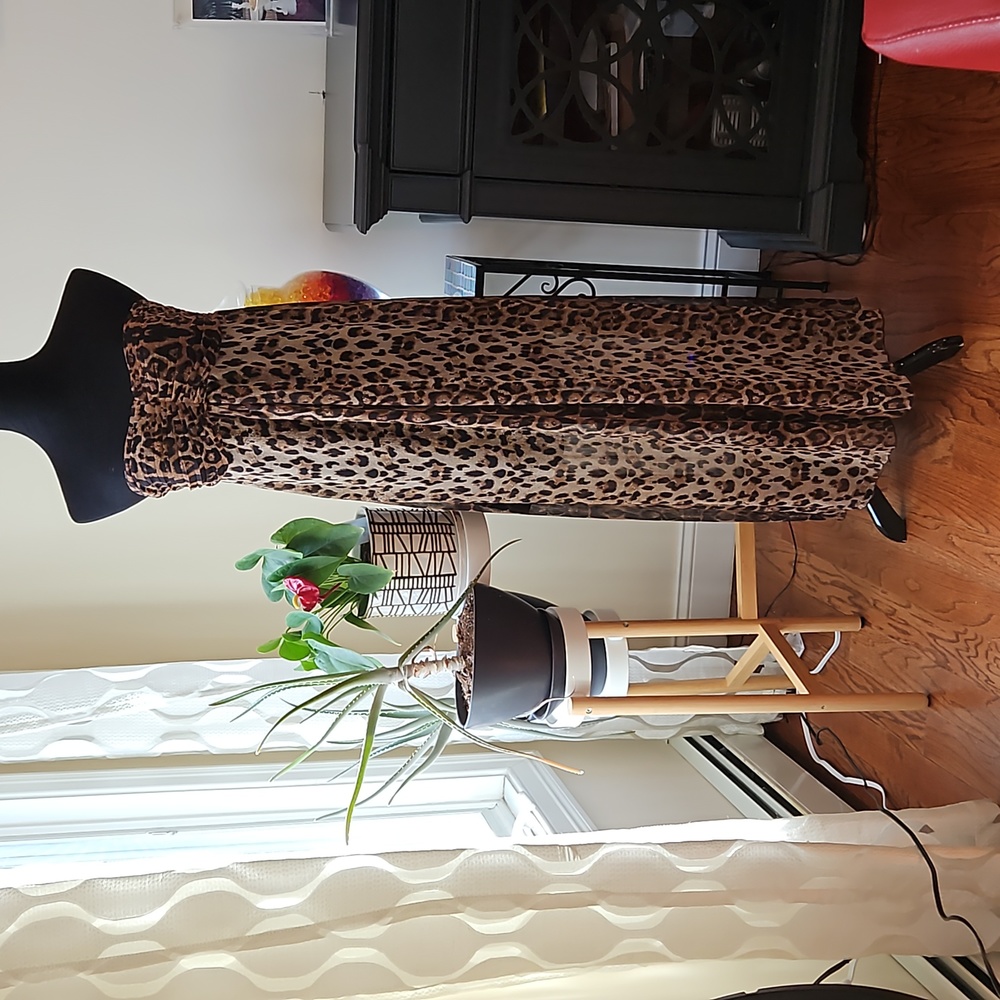 Sans Souci pull on leopard dress with padded cups size medium